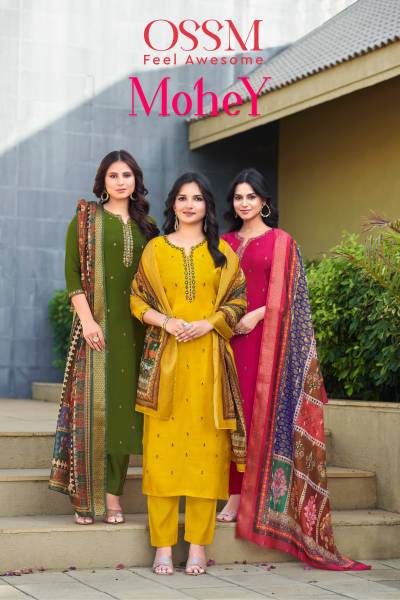MOHEY BY OSSM DESIGNER ROMAN SILK SALWAR SUIT WHOLESALER IN INDIA